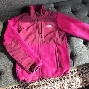 North Face fuchsia zip up fleece